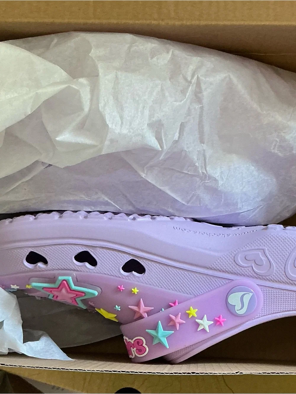 Skechers Foamies Light Up Purple Kids Clogs - Brand New